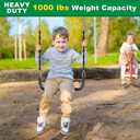 SELEWARE 2 Pcs 85" Hanging Swing Chains, 1000LB Capacity Stainless Steel Hanging Chains with 4 Carabiners, Hanging Chair Hardware for Kids Tree Swings, Hammocks, Punching Bags & Indoor/Outdoor Gym (Black)