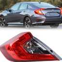 With Side Marker LH Outer Tail Light Fit for 2016 2017 2018 2019 2020 2021 Honda Civic 4-Door Sedan Rear Lamp With Bulbs Rear Lights Left Driver Side HO2804110 33550TBAA01