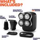 Freebird Electric Head & Body Hair Shaver - Mens Cordless Waterproof Razor with Rotary Blades (FlexSeries Pro, Shaver Kit)