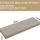 PURE ERA Bullnose Carpet Stair Treads Ultra Plush Cream Gray 14 Pcs | 36x9.5 Inch Self Adhesive Non Slip Soft Stair Carpet for Wooden Step Indoor, Reduce Noise for Stairs, Washable and Reusable