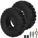 RUTU 4.10/3.50-4 410/350-4 Tire and Inner Tube with TR87 Bent Valve Stem for Lawn Mowers Hand Trucks Wheelbarrows Trailers Dollies Wagons Snow Blowers Generators Go Kart Kid ATV, 2 Pack