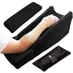 Zomaple Arm Elevation Pillow for Post Surgery Adjustable Arm Support Pillow with Gel Memory Foam & Hot/Cold Pack Couch Rest Pillow for Bed, Carpal Tunnel, Wrist & Elbow Recovery, Help Reduce Pain