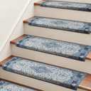Brakki Bullnose Stair Treads for Wooden Steps, Non Slip Stair Carpet, 14pc