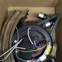 Passky 20" Farmhouse Flush Mount Ceiling Fans with Lights and Remote, Industrial Black Caged Low Profile Fandelier, 6 Speeds Bladeless Ceiling Fan for Bedroom, Kitchen, Living Room