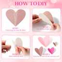 200 Pcs Heart Wall Decoration 3D Heart Stickers Glitter Paper Wall Decal for Office Bedroom Bathroom Wedding Anniversary Home Decor 4 Different Sizes(Pink and Rose Gold)