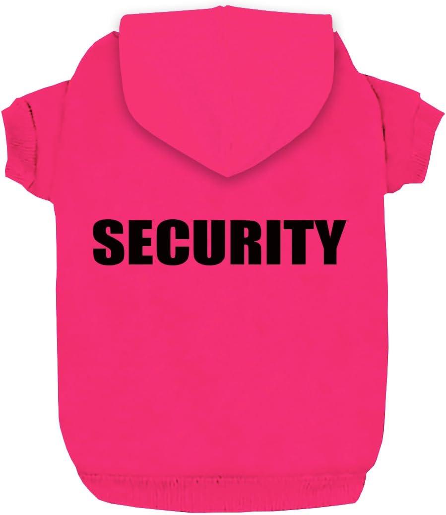Security Dog Hoodies Clothes Apparel Winter Sweatshirt Warm Sweater Cotton Puppy Hoodie for Dog Cat Magenta, XL