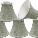 Aspen Creative 30054-5, Bell Clip-On Chandelier Lamp Shade, Light Grey, 3" Top x 6" Bottom x 5" Slant Height, Set of 5