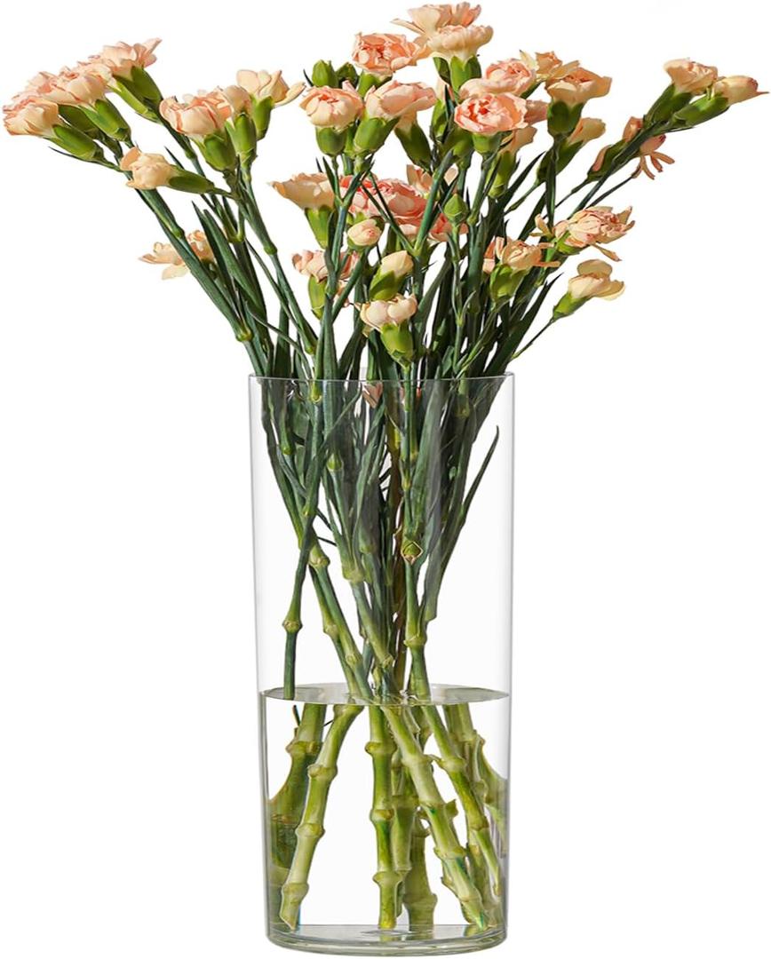 Flower Vase Acrylic Cylinder,7.86" Tall Clear Vase for Centerpieces,Wedding Decorative,Home Dcor, Non Breakable Plastic, 3.94" x 7.86" Tall Round - Clear