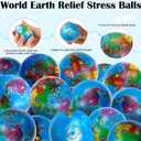 60 Pcs Globe Squeeze Balls Bulk,2.5 inch Earth Stress Relief Balls,Soft Foam Stress Ball Toy for Finger Exercise, Foam Squeezable Balls Classroom School Office Party Favors