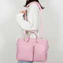 Lacdo 360 Protective Laptop Shoulder Bag, 14 inch Computer Bag for 14 inch New MacBook Pro M5/M4/M3/M2/M1 Chips Pro Max A3434 A3112 A3401 A3185 A2918 A2992 2025-2021 Messenger Bag, Sakura Pink