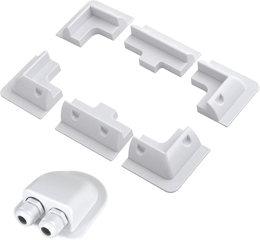 7 Pieces ABS Solar Panel Mounting Brackets,Solar Drill Free Corner Bracket for RV, Boats, Motorhomes,Roof,White