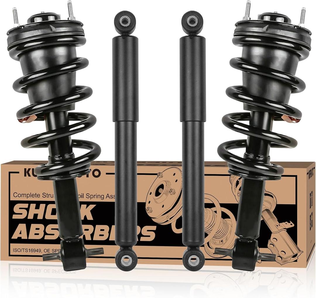 KUIPERAUTO 911533 139104 4PCS Front and Rear Complete Struts Coil Springs and Shock Absorbers Assembly Compatible for Chevrolet Suburban Tahoe Avalanche 2007-2013 /Compatible for GMC Yukon 2015-2016