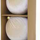 6inch Big Velvet Christmas Ornaments, 2pcs Flocked Ornaments Balls Sets for Christmas Tree Decorations Beige (5.91inch)