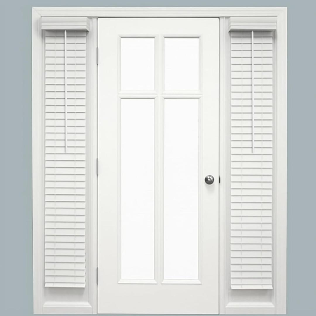 DoubleFill 2 Pack 8.5'' x 72'' Cordless Sidelight Blinds 2'' Horizontal White Faux Wood Front Door Window Blind Plantation Adjustable Tilt Wand Smooth, Privacy, Room Darkening for Home Entry Side Door