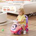 VEVOR Ride On Toddler Push Car, Push Car for Toddler 19 to 36 Months, Kids Ride On Toy with Horn & Music, 48.5 lbs Load Capacity, Under-seat Storage, Foot-to-Floor Walker for Toddlers Boys Girls, Pink