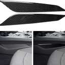 NVCNX Real Carbon Fiber Compatible with Audi B9 A4 S4 2017-2025 / A5 S5 RS5 2018-2025 2019 2020 2021 2022 2023 2024 Car Center Console Sides Panel Trim Cover Sticker Decal Interior Accessories 2PCs