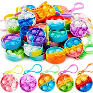 JOYIN Round Pop Fidget Keychain 30 Pack Pop Fidget Toys Bulk Party Favors for Kids 4-8,8-12 Years, Birthday Goodie Bags Stuffers Back to School Gifts for Students Classroom Prizes Sensory Toys