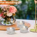 JOYIT Clear Votive Candle Holders Bulk Set of 24, Tealight Candle Holder for Wedding Table Centerpiece, Glass Small Candle Holders for Birthday Party, Valentine's Day, Home Decor (2''X 1.4'')