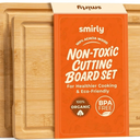 SMIRLY Bamboo Cutting Board Set, Chopping Board and Wooden Cutting Boards for Kitchen, Small Wood Cutting Board and butcher block (Natural Bamboo, 2 Pack)