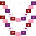 2 Pcs 19.7 ft Valentine Decoration Love Letter Garland Felt Love Heart Envelope Hanging Banner 6 Ft for Mantel Romantic Anniversary Engagement Wedding Garland Party Supplies(Multicolor)