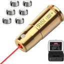 EZshoot Bore Sight Laser 9mm/223 5.56mm/243 308/12-Gauge Red Laser Boresighter with Portable Tin Case and Extra Batteries (Gold)