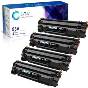 LxTek Compatible Toner Cartridge Replacement for HP 83A Toner Cartridges Compatible with LaserJet Pro MFP M125nw M201dw M225dw M201n M125a M127fn M127fw, 4 Black CF283A