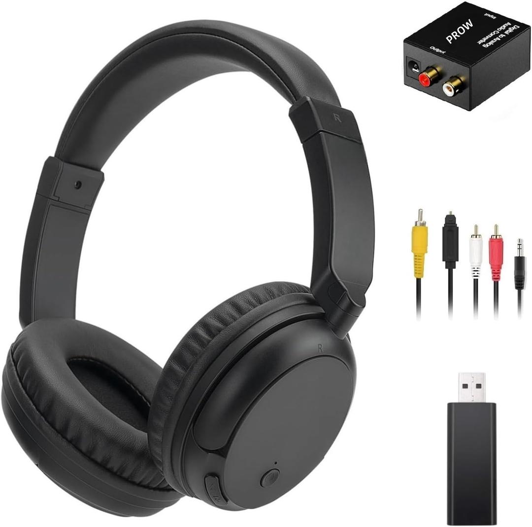 Wireless Headphones for TV, Bluetooth5.3 Over Ear Headphone with RM Radio Function, Lightweight Wireless TV Headset for Seniors, 30Hrs Playtime, No Audio Delay Blutooth Headsets for TV,Phone,Computer