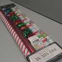 LaRibbons Christmas Wrapping Paper Roll with Cutlines, Polka Dot & Stripe Design with Gift Bow & Ribbons & Tags, Perfect for Christmas, Holiday Party, 30 Inch X 10 Feet (4Rolls, 100 sq.ft.ttl.)