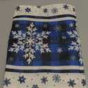 Artoid Mode Buffalo Plaid Snowflakes Blue Christmas Table Runner, Seasonal Winter Kitchen Dining Table Decoration for Home Party Decor 13x72 Inch