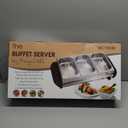 MegaChef Stainless Steel Easy Clean Buffet Server & Food Warmer With 3 Sectional Trays