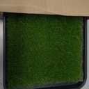 Ottomanson Artificial Grass Puppy Potty Training Pad with Tray, 15" x 30" Reusable Pee Pad for Small Pets and Dogs (Pet - 15" x 30", A Black Tray/Grass)