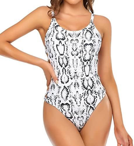 Edelqual One Piece Swimsuit for Women High Cut Swimwear Cutout Sexy Monokini Tummy Control Bathing Suit XXL