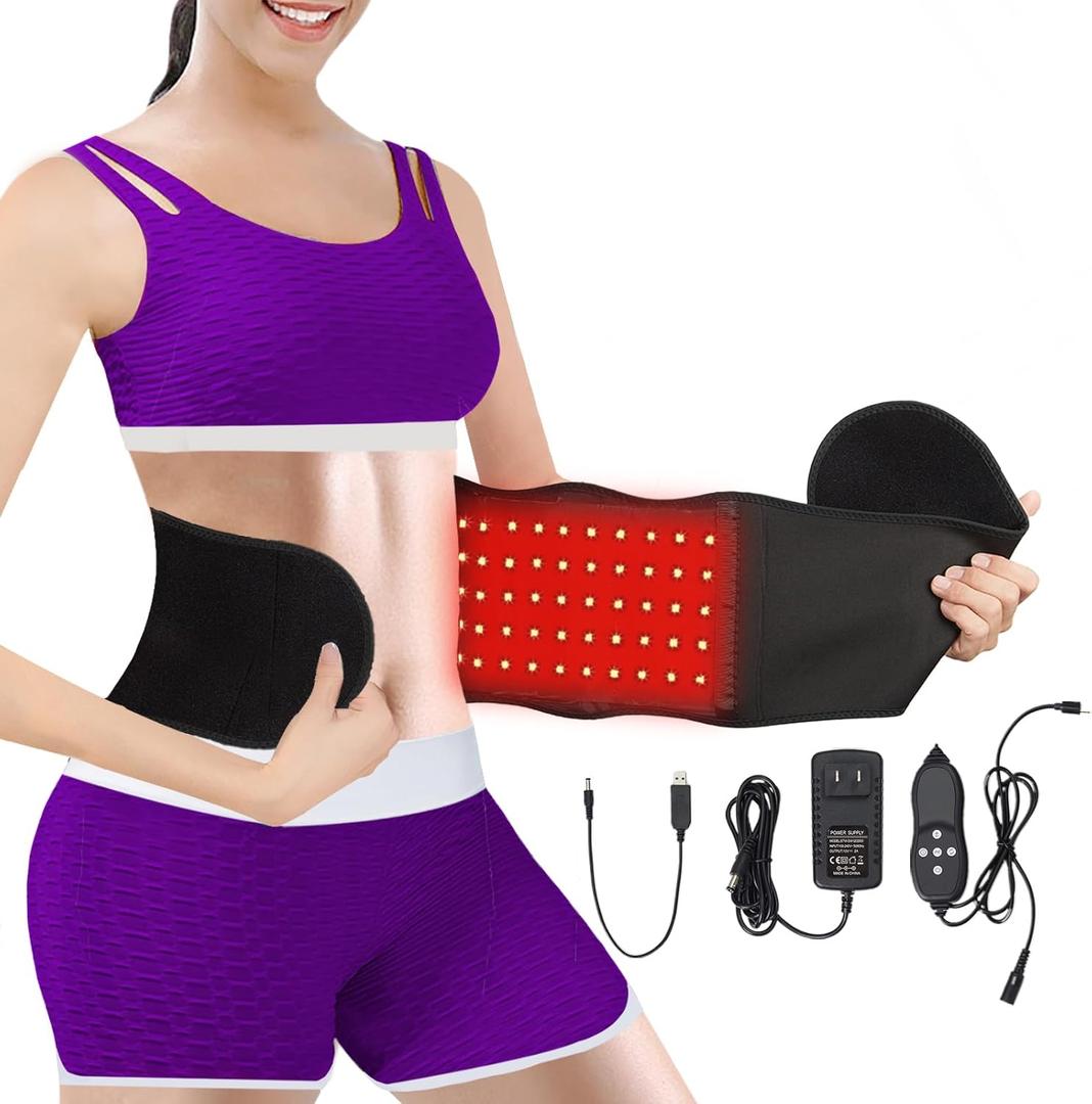 NICEUS Red Light Therapy with Pulsed and Vibrating Massage Function 3-in-1 LED Bead Red Light Therapy Belt, 660nm & 850nm Near Infrared Large Size Light Therapy for Body
