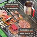 32 OUNCE BBQ Basting Pot with BrushChristmas Grilling Gifts for Men/WomenStainless Steel 304 Barbecue Sauce Container Brush SetAirtight Melting Pot for Grill,KitchenCamping