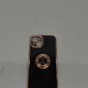 Hython Case for iPhone 15 Plus Case with Ring Stand, 360° Rotatable Ring Holder Magnetic Kickstand, Plating Rose Gold Edge Soft Cover Luxury Protective Phone Case for iPhone 15 Plus 6.7"​, Black