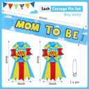 Boy Story Mom to Be Sash Baby Shower Decorations, It's a Boy Stroy Mommy to Be Sash Dad Corsage Set for Pregnant Mommy Dress Gift