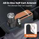 Upgraded Golf Cart Armrest with Cup Holder Wide Comfort Pad, Universal Fit for EZGO, Club Car, Yamaha Waterproof, Tool-Free Install, Fits 1" & 1.25" Square Tubes