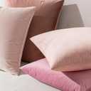 EMEMA Pack of 2 Velvet Throw Pillow Covers Decorative Square Pillowcase Soft Solid Cushion Case for Sofa Bedroom Chair Car 18x18 Inch Pink