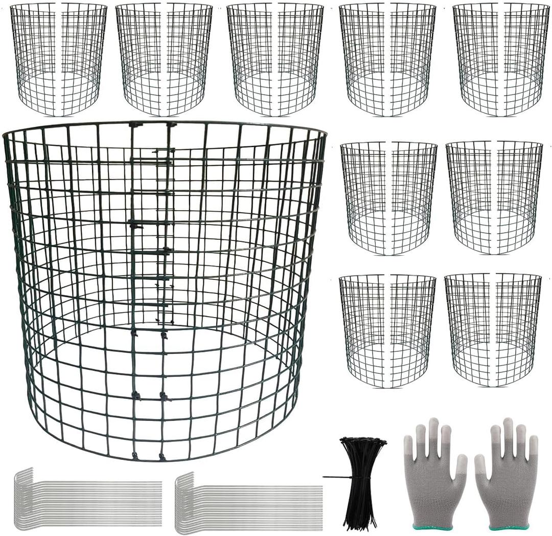 Plant Protectors from Animals for Garden  Plant Cage 10 pcs Flexible, Durable Easy Installation Customizable Fence to Protect from Rabbits, Squirrels & Other Animals