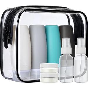 PACKISM TSA Approved Toiletry Bottles - 3 Pack 4oz Silicone Travel Bottles For Toiletries