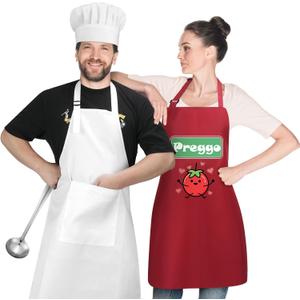 4 Pcs Preggo and Chef Couples Costume Pregnant Halloween Costume Preggo Sauce Jar Cook Apron Chef Apron with Hat and Soup Spoon for Couples
