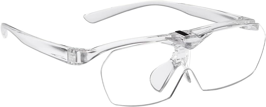 OKH 160% Magnifying Glasses, Flip Up Down Lens, Hands-Free Magnifier Eyeglasses for Close Work, Reading, Sewing, Jewelry Making, Craft, Hobby, Painting (Clear)