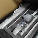 Floor Mobile TV Stand with Power Outlet, Rolling TV Cart for 27-65 Inch OLED LED Monitors, 6 Levels of Height Adjustment, Ambient Lighting on The Bottom Wheels Holds up to 88lbs, 400x400mm (White)