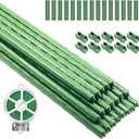 Garden Stakes Kit, 20 Sets 16 inch 0.43" in Diameter Steel Plant Stick Support (with Accessories Total 46 pcs), DIY 3ft 4ft 5ft 6ft 7ft Sturdy Tomato Stakes for Indoor & Outdoor Gardening Supplies