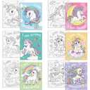 Thinkday 6 Pieces Pre Drawn Canvas for Painting 8 x 10 Inch Pre Drawn Stretched Canvas Positive Affirmations Back to School Paint Kit for Kids Valentines Classroom Paint Activity Party Favors(Unicorn)