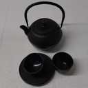 Juvale Cast Iron Teapot, Japanese Tetsubin Kettle Set with 2 Cups, Tea Infuser (1200 ml Teapot with Infuser) - Black