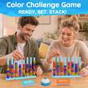 Color Challenge Game A Quick-React Color Matching Puzzle Game, Fun Board Game for Kids 6-8-12, Adults, Party & Family Game Night, Stacking Game Comes with 2 Stack Racks, 100 Cards, 120 Rings & Bell