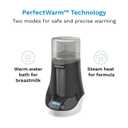 Baby Brezza Fast Baby Bottle Warmer - Baby Milk + Breastmilk Warmer Defroster 2 Unique Temperatures for Breastmilk + Formula - Universal Fit for All Bottles, Bags + Jars