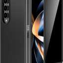 Maxdara for Z Fold 4 Case with Privacy Screen Protector, Galaxy Z Fold 4 Slim Thin Case Support Wireless Charging Hard PC Shockproof Protective Phone Cover (Black)