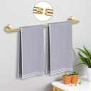 Brushed Gold Bathroom Accessories Set, 7 Pieces Gold Towel Bar Bathroom Hardware Set, 31.5 Inch Towel Racks for Bathroom, SUS304 Stainless Steel Bathroom Towel Holder Toilet Paper Holder Wall Mounted